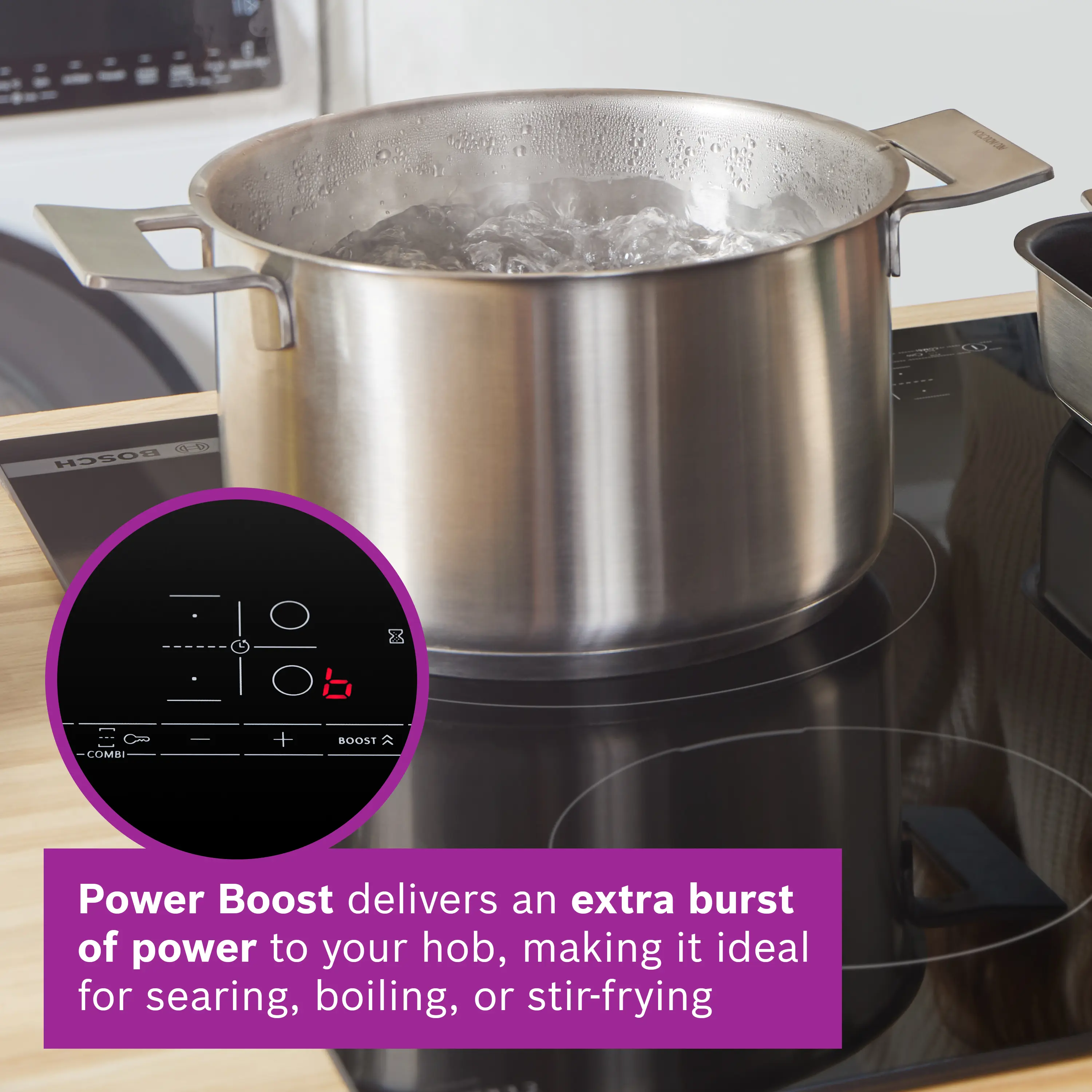 Plaque induction Bosch Série 4 60cm PWP611BB5B